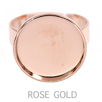 Ring ROCKS Round 15mm ROSE GOLD Plated