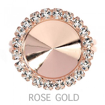 Ring STRASS RIVOLI 12mm ROSE GOLD Plated