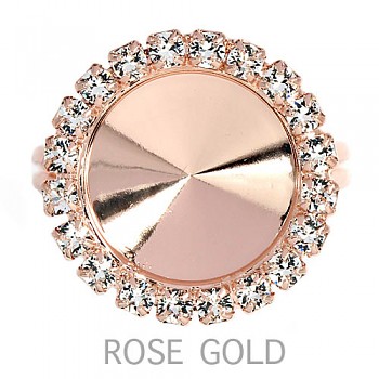 Prsten STRASS RIVOLI 12mm ROSE GOLD