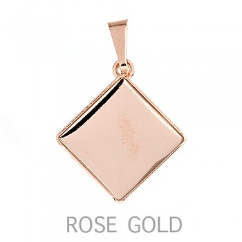 Pendant CHESSBOARD 12mm Rose Gold Plated