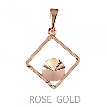 Pendant JBC SQUARE RIVOLI 8mm ROSE Gold Plated