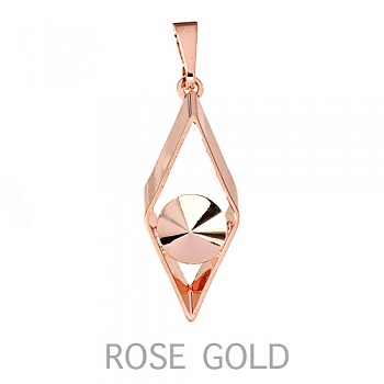 Pendant JBC diagonal RIVOLI 8mm ROSE Gold Plated