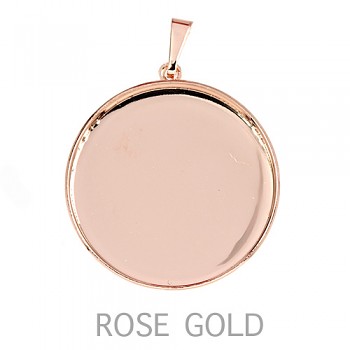 Pendant ROCKS Round 25mm ROSE Gold Plated