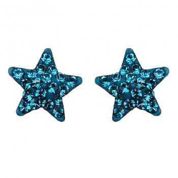 sparkly STAR Earposts PU10 INDICOLITE Ag926