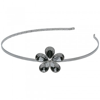 HeadBand  PEAR FLOWER 5x14mm Rhodium Plated