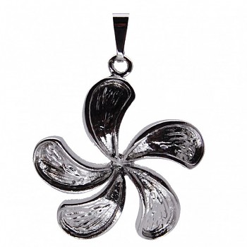 Flower Frame Pendant for Epoxy Clay Rhodium Plated