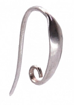 Earring Hook 14mm, 0.25g FASHIONABLE, Rhodium Plated