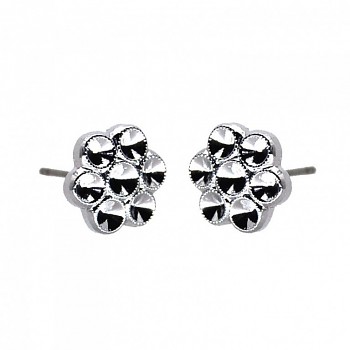 Earposts FLOWER 7xPP14 Rhodium Plated