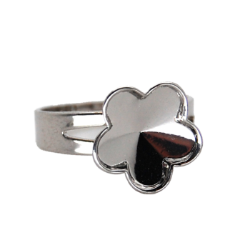 Ring FLOWER 10mm for KIDS Rhodium Plated